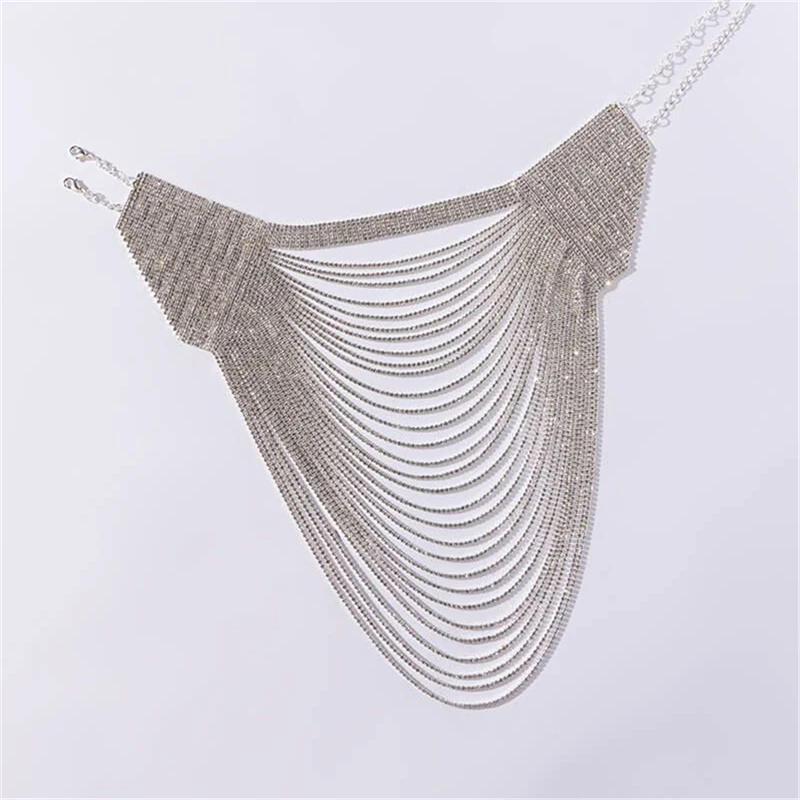 2022 Fashion Long Necklace for Women Vintage Silver Multi Layer Chain Tassel Necklace Statement Jewelry Collares Bijoux Collier
