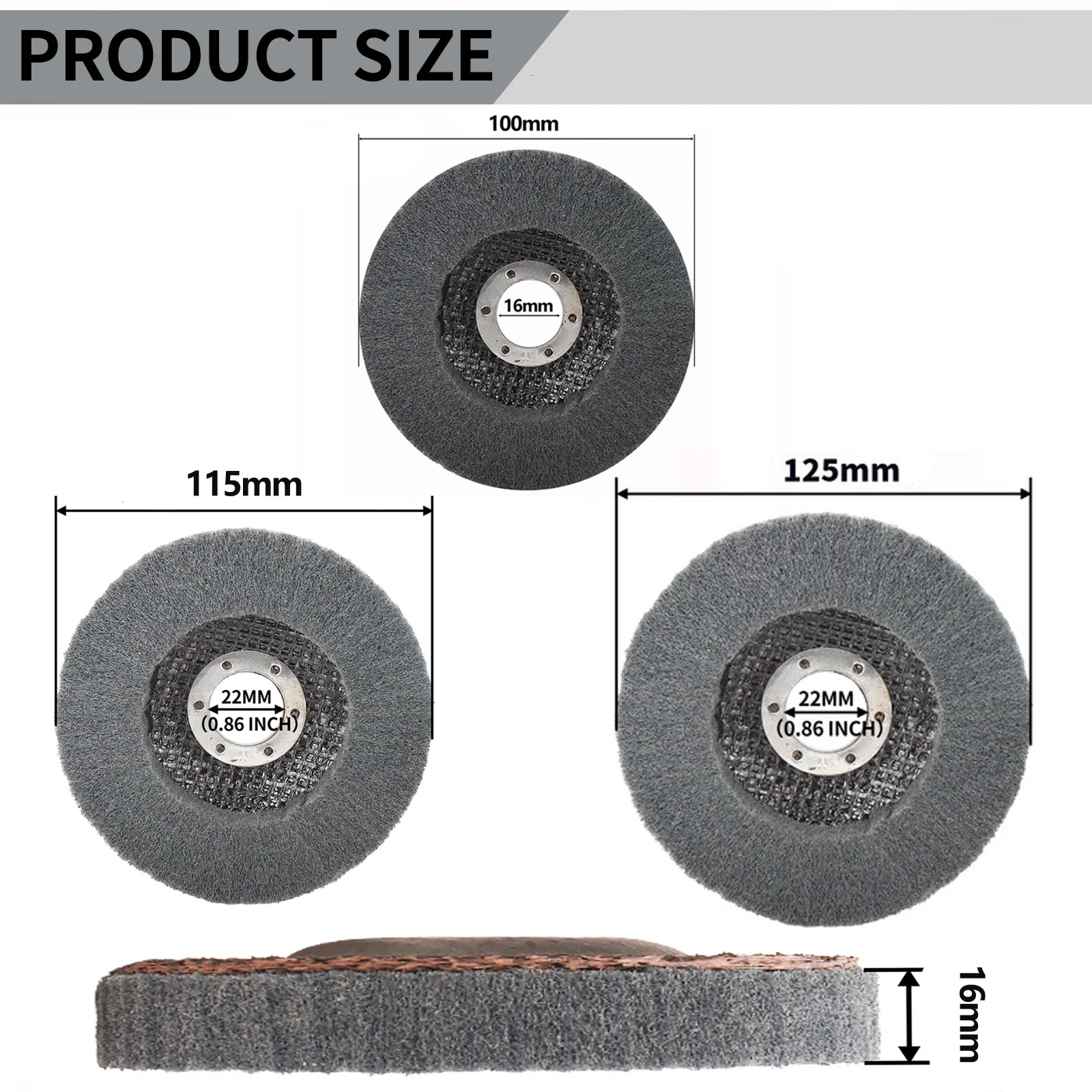 100/115/125mm Nylon Fiber Flap Polishing Wheel Disc 800 Grit Angle Grinder Flap Grinding Disc for Metal Stainless Steel Buffing