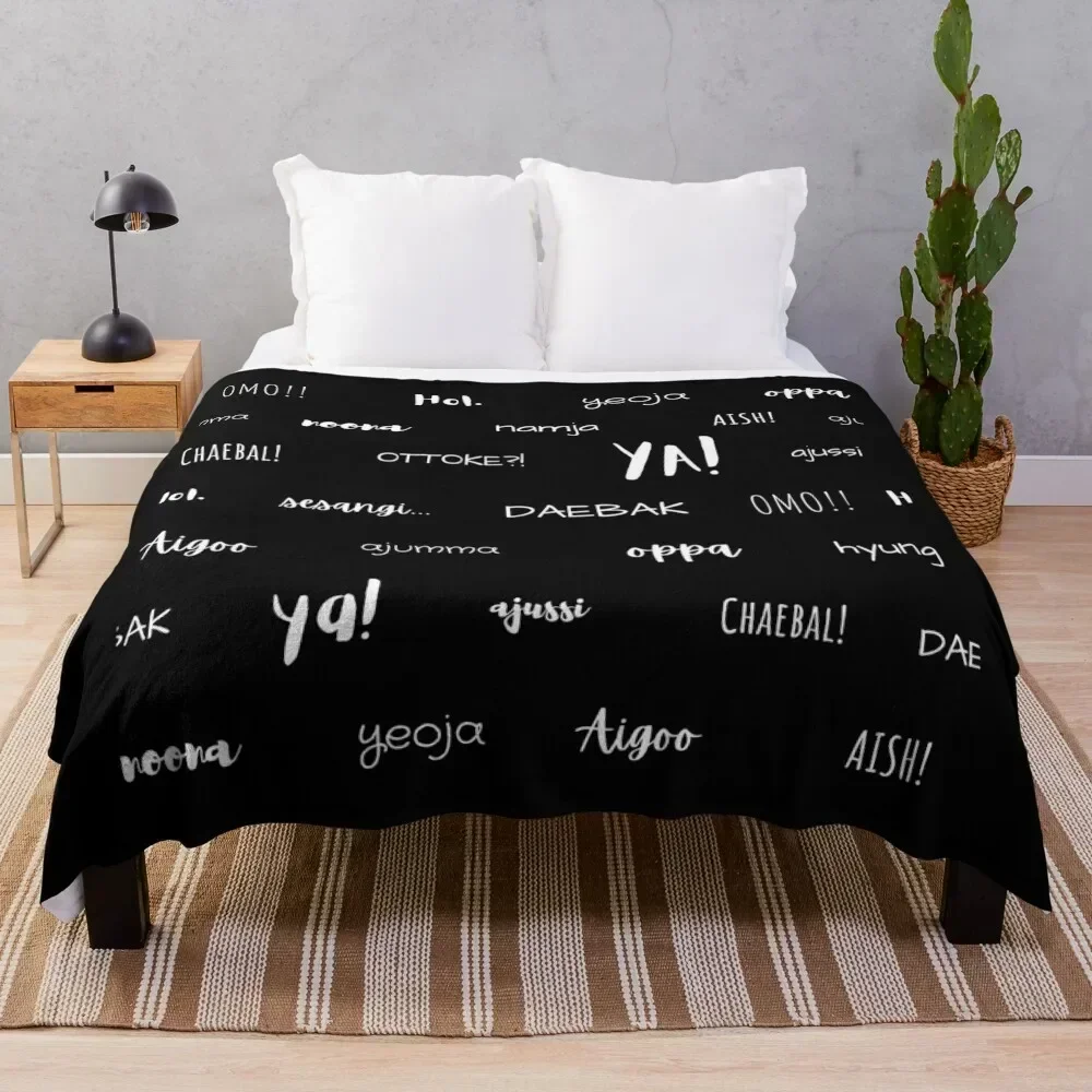 

Kdrama Vocabulary Throw Blanket Compact Warm Blanket for Car Road Trip