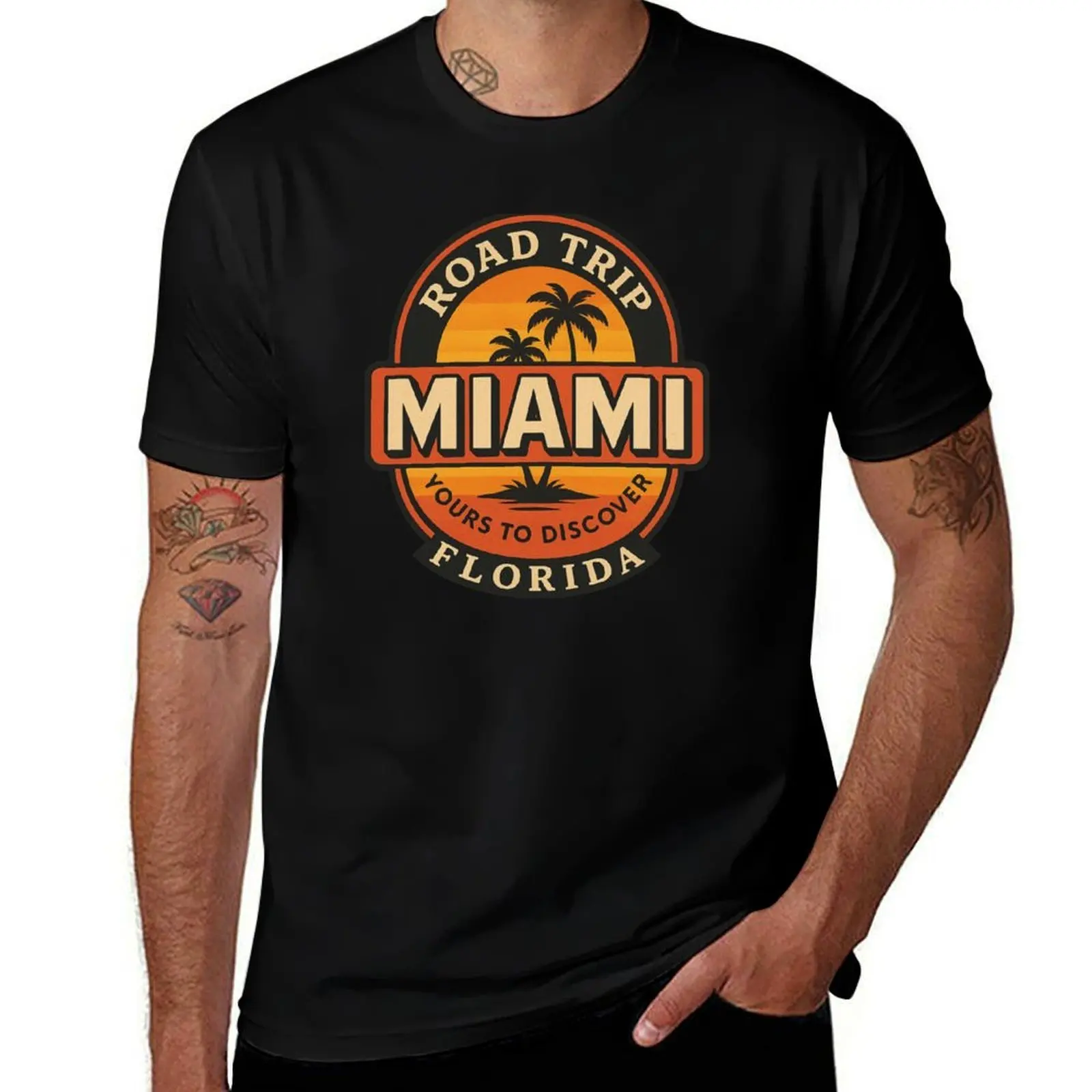 

Miami Florida Road Trip Vacation 2025 T-Shirt designer shirts funny gifts cotton man t-shirts vintage t shirt men