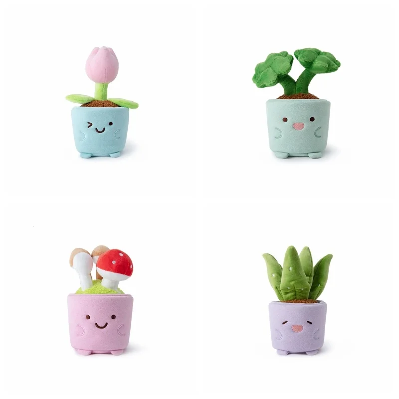 Muñeco bonsái bonito de 19cm, juguete de peluche, planta de peluche de dibujos animados, relleno suave, decoración del hogar, regalo de Festival de cumpleaños