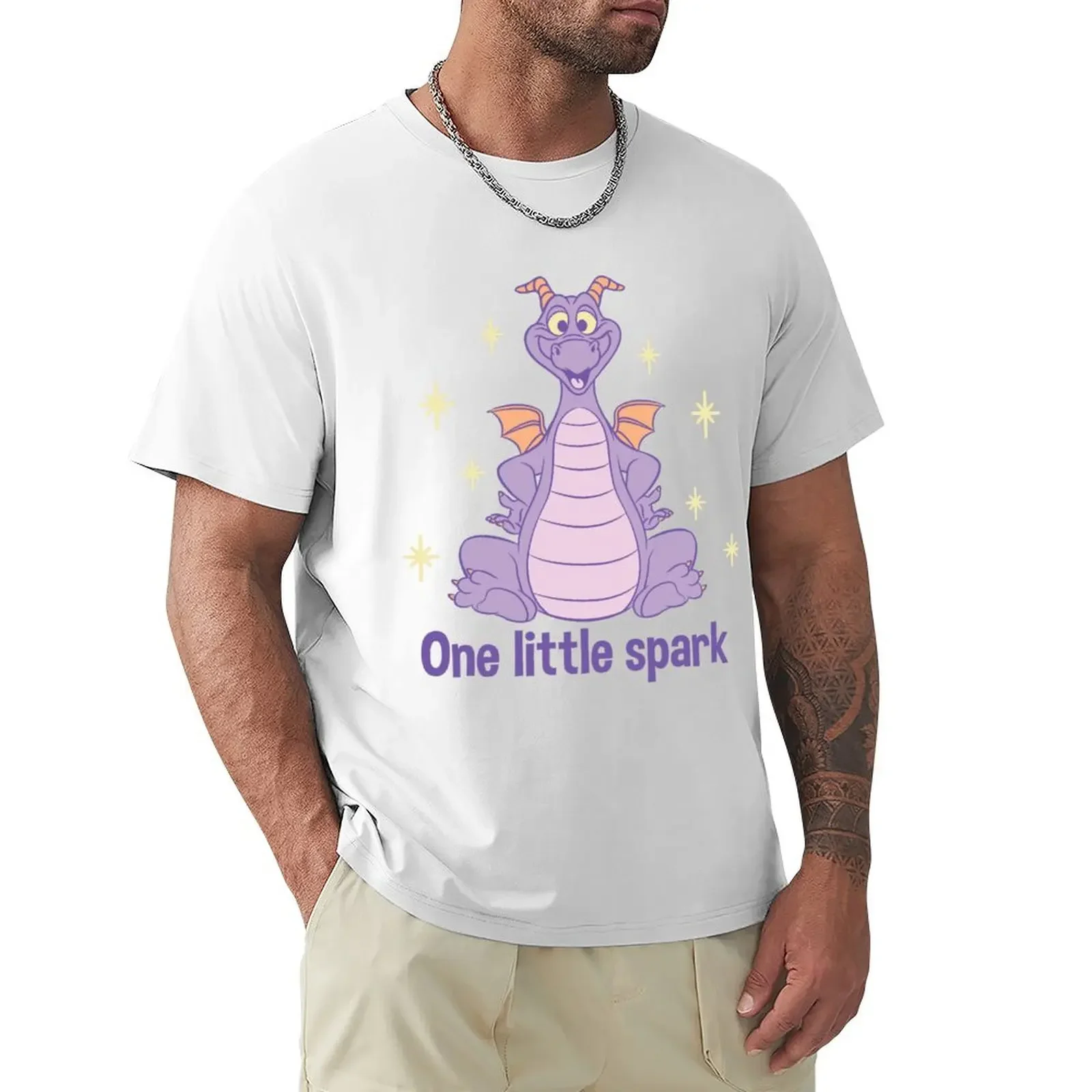 Figment sitting One Little Spark T-shirt summer clothes customizeds vintage funnys men graphic t shirt Short Sleeve Round Collar