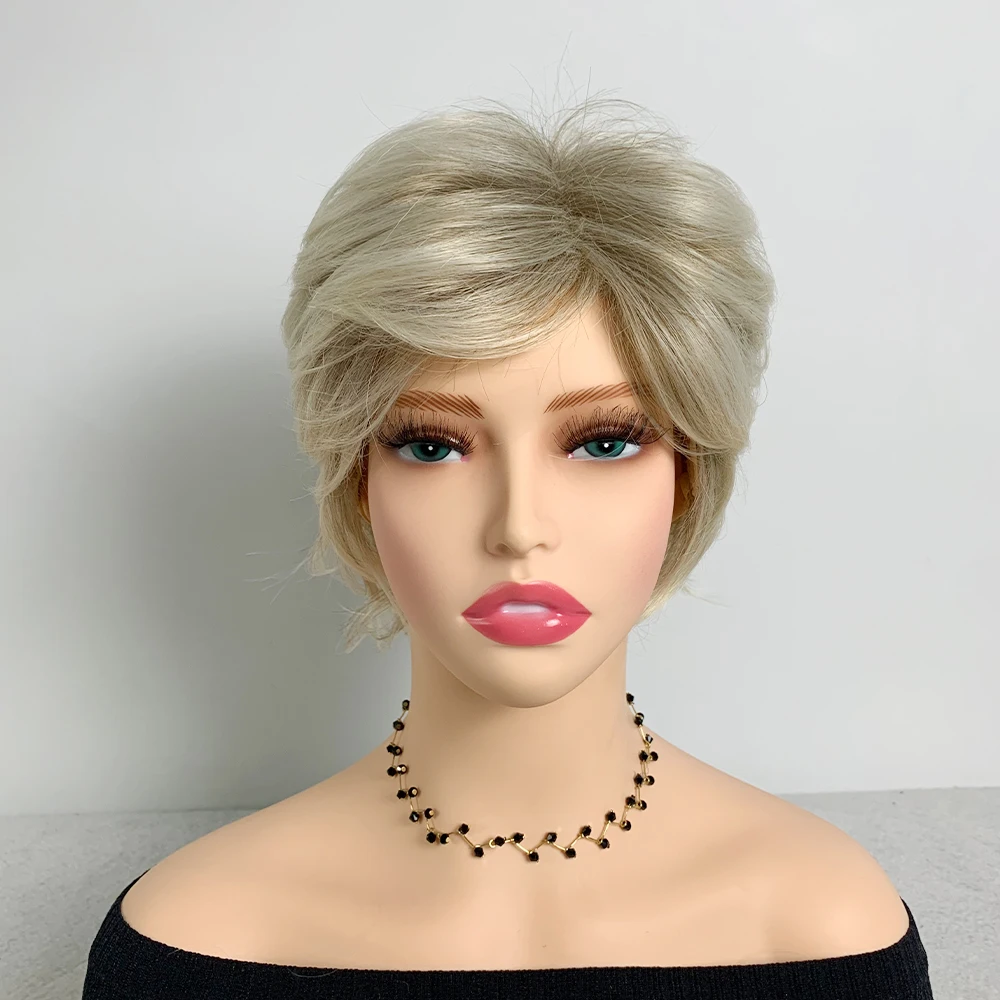 Rose gold Short Synthetic wig High temperature resistance wigs for women Thanksgiving and Christmas lines decorate wigs