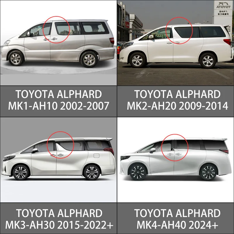 4 قطعة قناع النافذة لتويوتا ألارد AH10 AH20 ل Vellfire الشمس الظل المطر الحرس منحرف 2002-2024