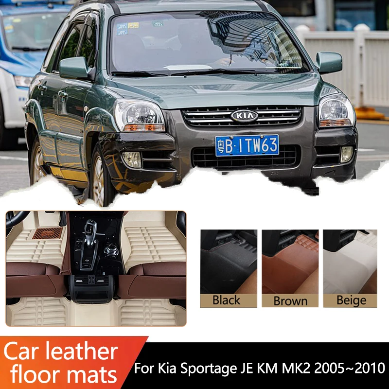 LHD For Kia Sportage JE KM MK2 2th 2Gen 2005~2010 2006 Car MatsWaterproof Car Mats Floor Tapetes Para Carro Accessories Parts