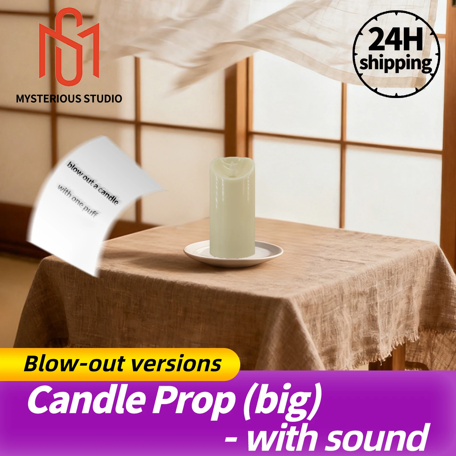 Mysterious Studio Secret Room Escape Game Mechanism Props Electronic Puzzle Sequence Blow out Version  Big Candle 1987