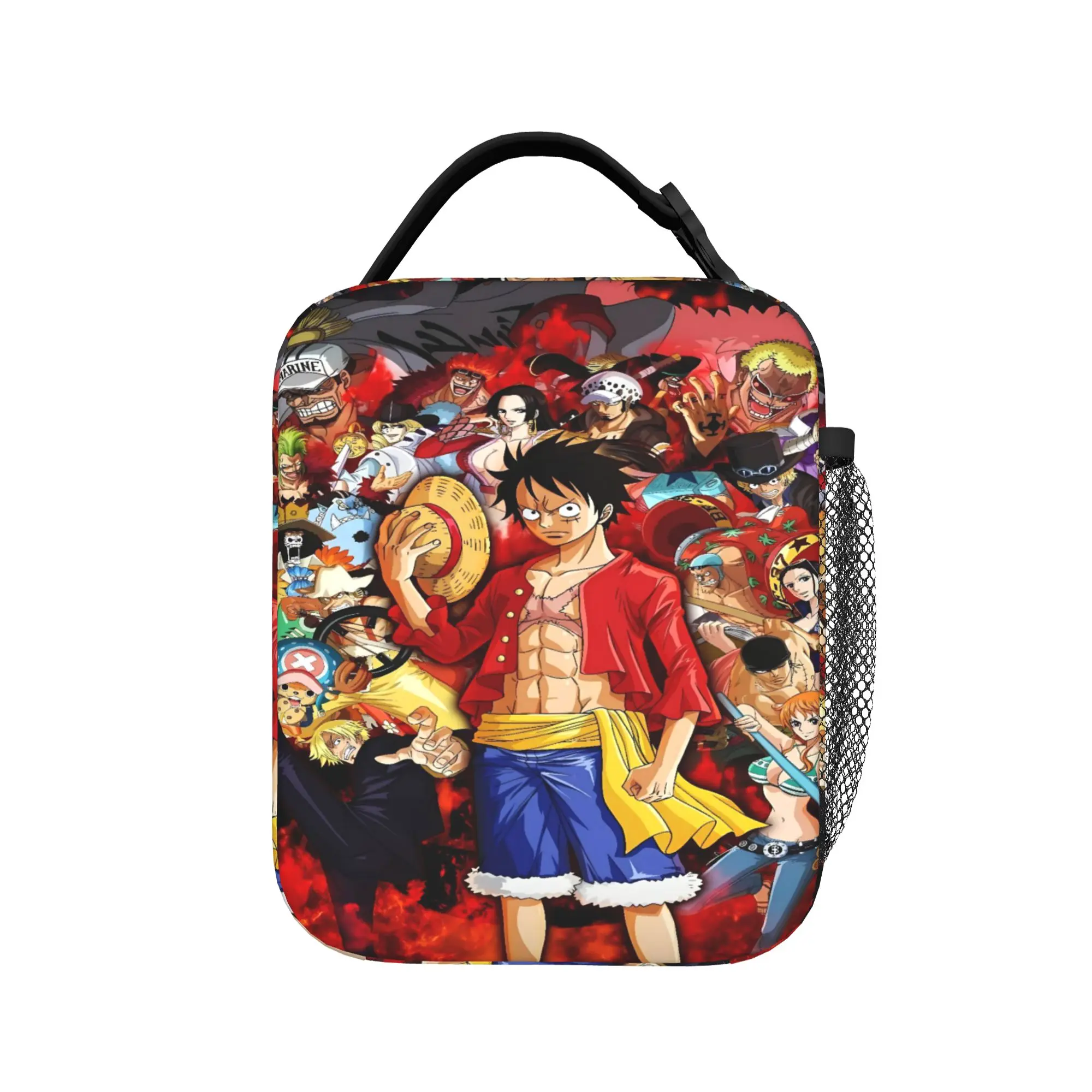 Lunch Bag Luffy Group Mix Cartoon Travel Lunch Box For Girls  Aesthetic Convenient Designer Tote Food Bags