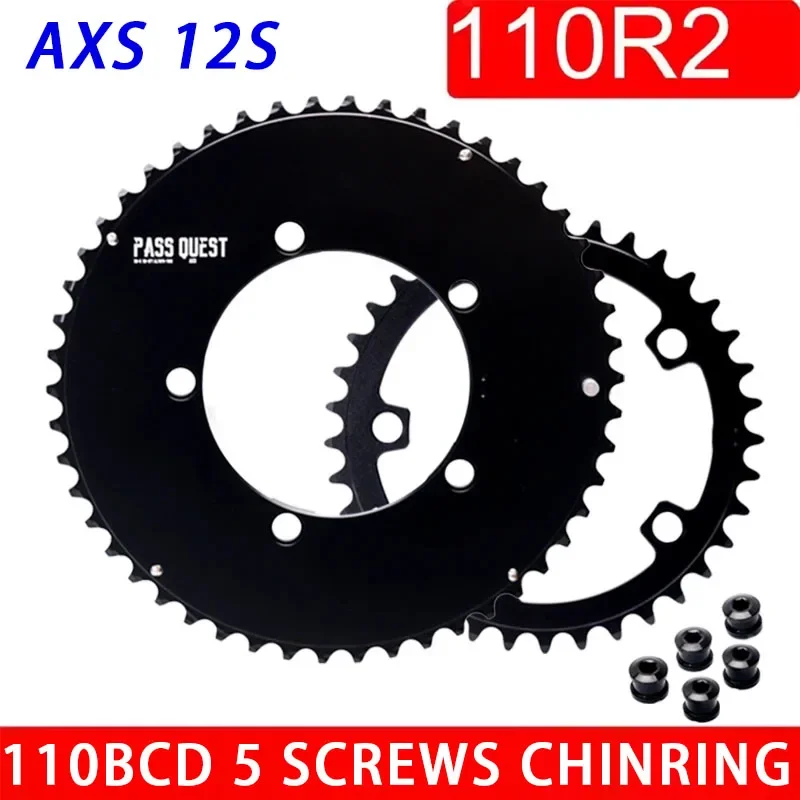 

PASS QUEST 110bcd Chainring AXS 12S 5 bolts Sprocket 46/33T 48/35T 50/37T 52/39T for Shimano SRAM AXS 12 speed Gravel Road Bike