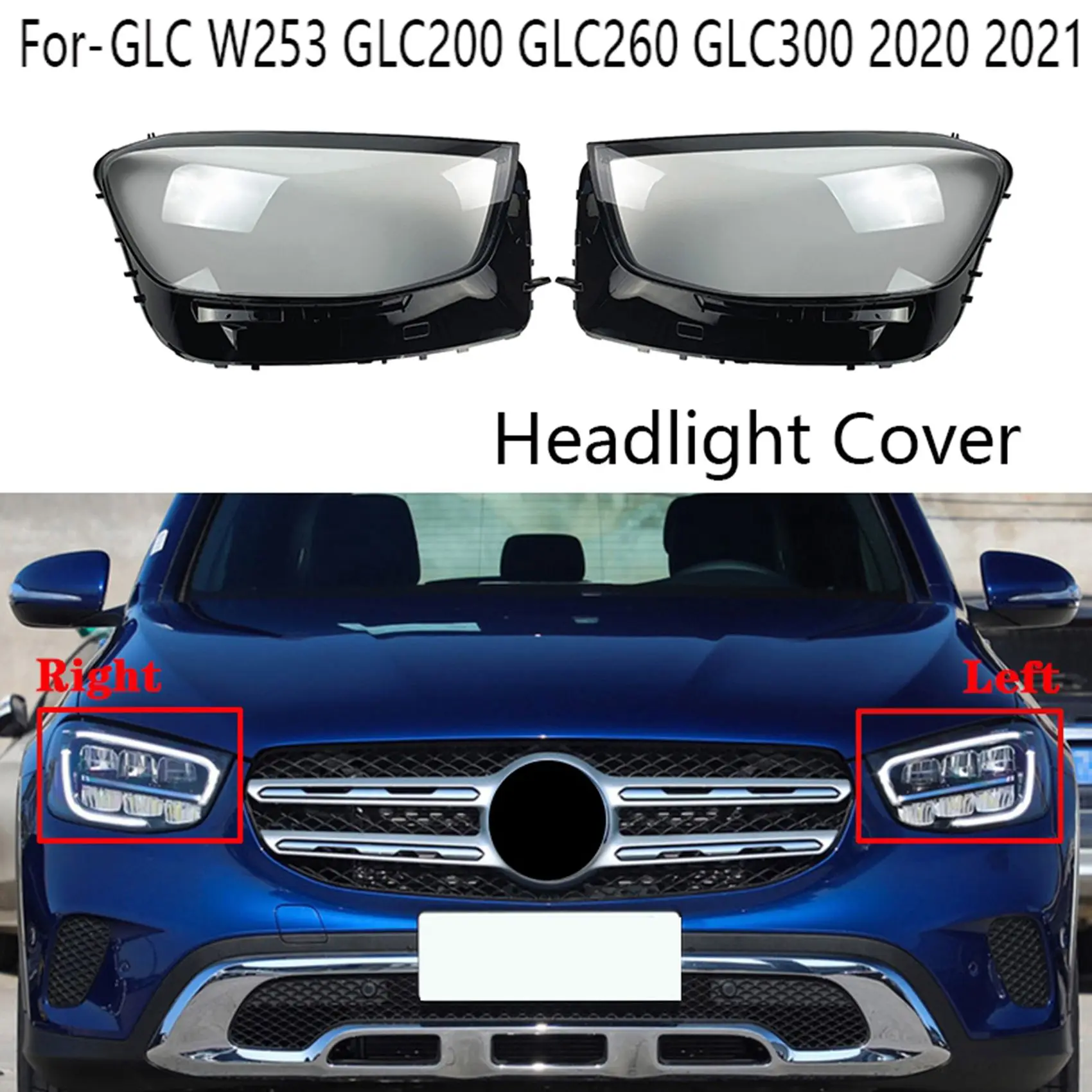 Right Headlight Shell Lamp Shade Lens Cover Headlight Cover For-- GLC W253 GLC200 GLC260 GLC300 2020 2021