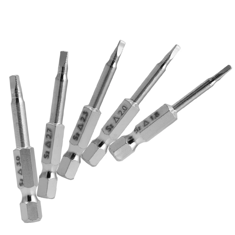 New 5 Pcs for Triangle for Head Screwdriver Bits Steel 1/4 Shank