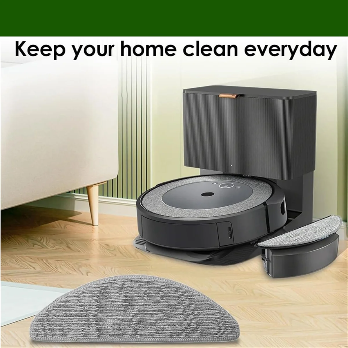 مجموعة ملحقات بديلة لـ iRobot Roomba Combo I5، I5+، J5، J5+ بكرات الفرشاة، مرشحات Hepa، وسادات الممسحة، والفرش الجانبية