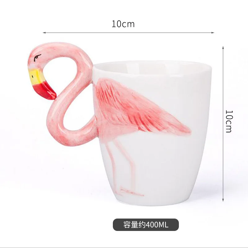 400ml Creative Personalized Animal Flame Bird Mark 3D Ceramic Handdrawn Coffee Cup Tea Cup