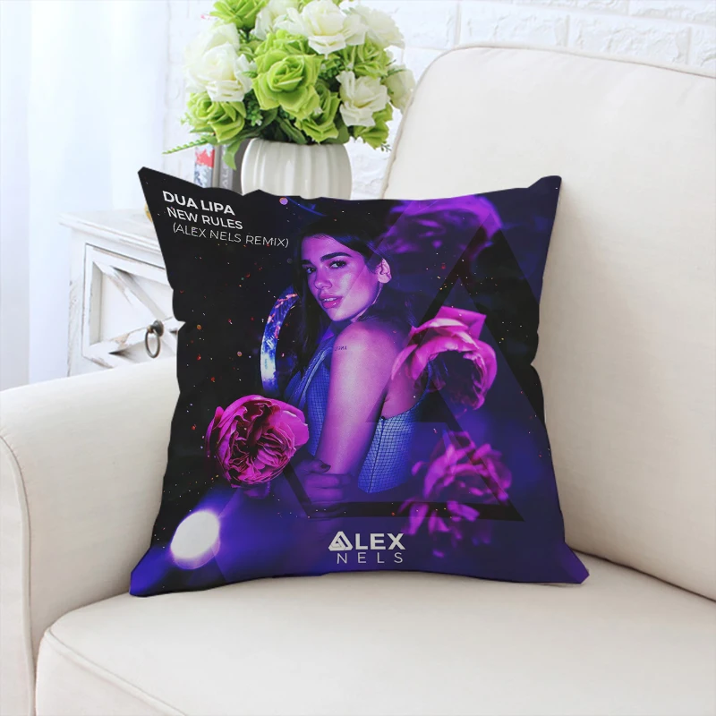 

D-Dua Lipa Fan Gifts 45x45 Cushion Cover for Living Room Cushions Home Decor Decorative Pillowcase 40x40 Pillow Cases Decorative