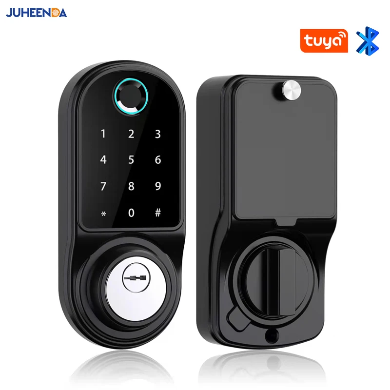 Tuya APP 원격 제어 스마트 US Deadbolt 잠금 지문 Fechadura 디지털 암호 실내 집 전자 잠금 키