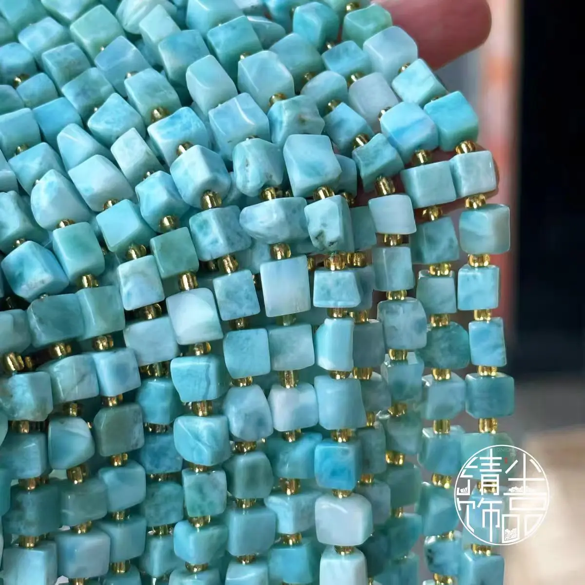 4A Larimar square 6-7mm  38cm nature for making jewelry necklace  FPPJ wholesale