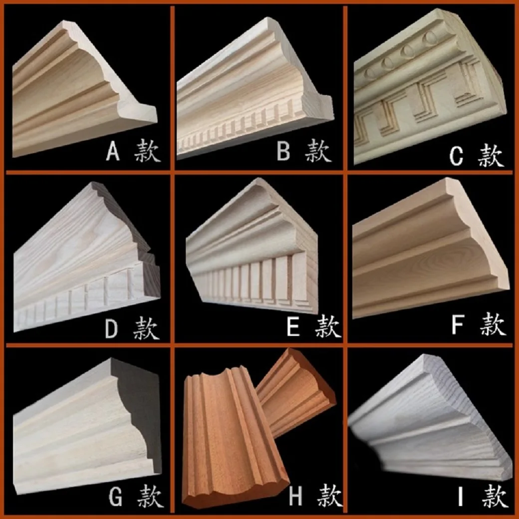 

Wardrobe hat line, cabinet top line, Chinese European style corner line, ceiling decoration, solid wood lines