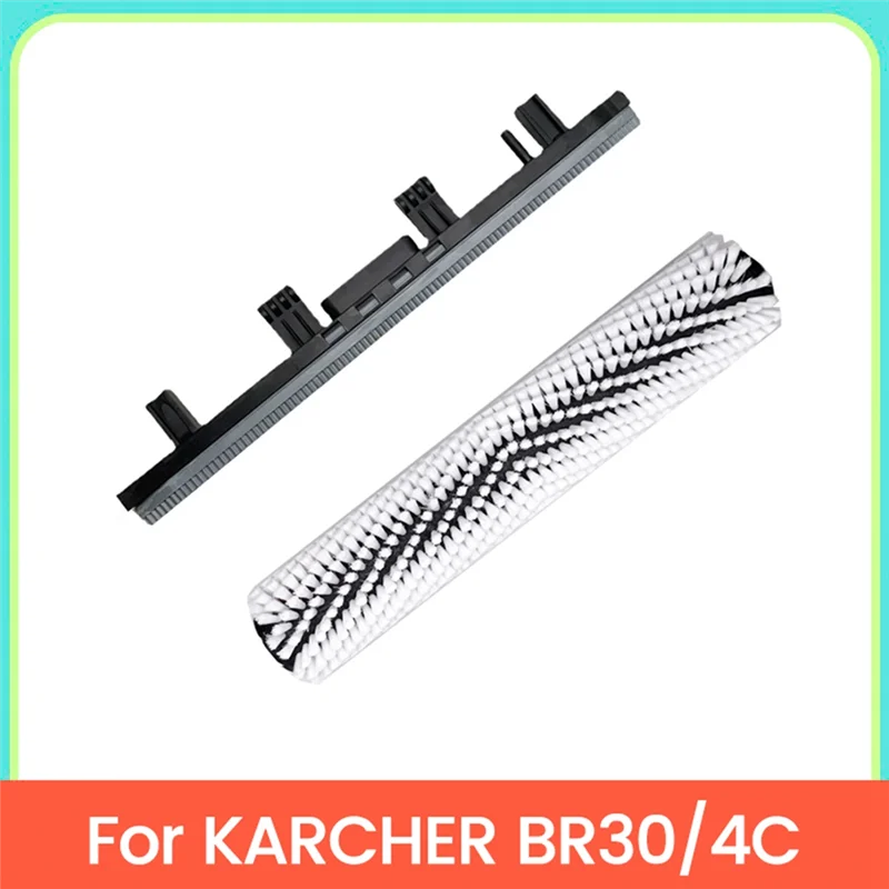 B07B-2PCS Scrubber Roller Brush For KARCHER BR30/4C Absorbent Scraper Oil Resistant Straight Squeegee Cleaner Strip