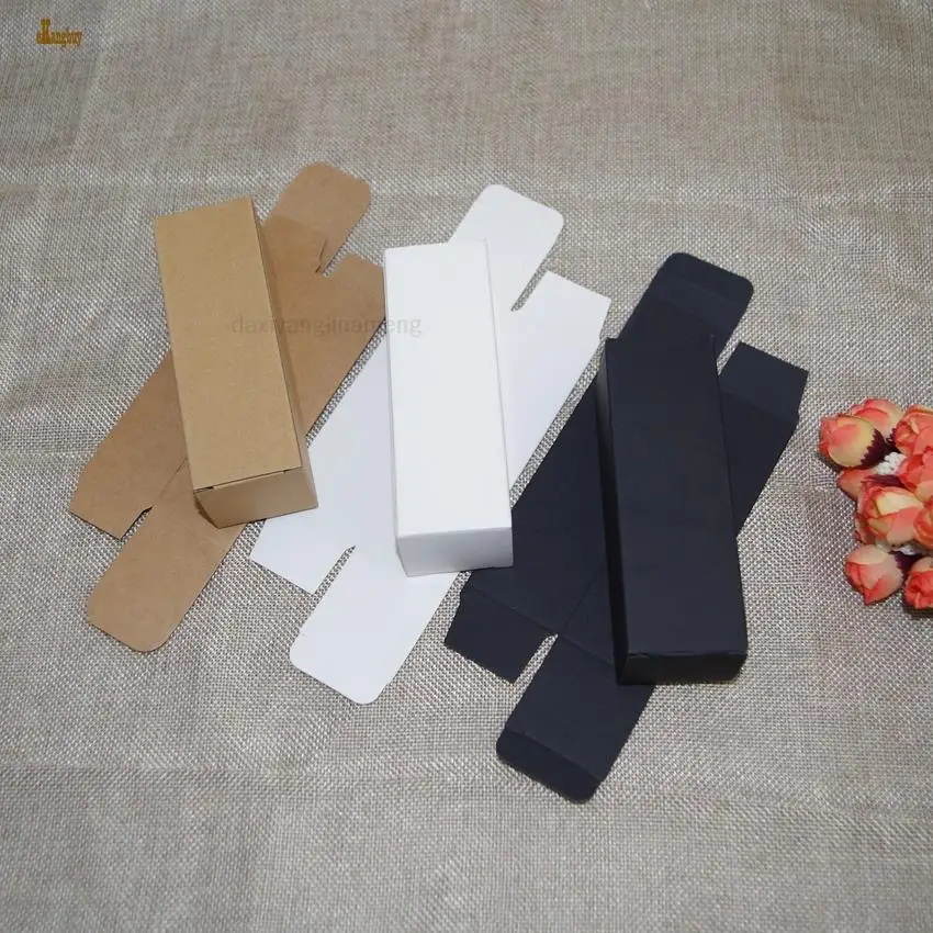 New 100pcs/lot wide 4x4  5x5 Hight 9 ~16 Kraft Paper Box Diy Lipstick Perfume Essential Oil Bottle Packaging Boxes