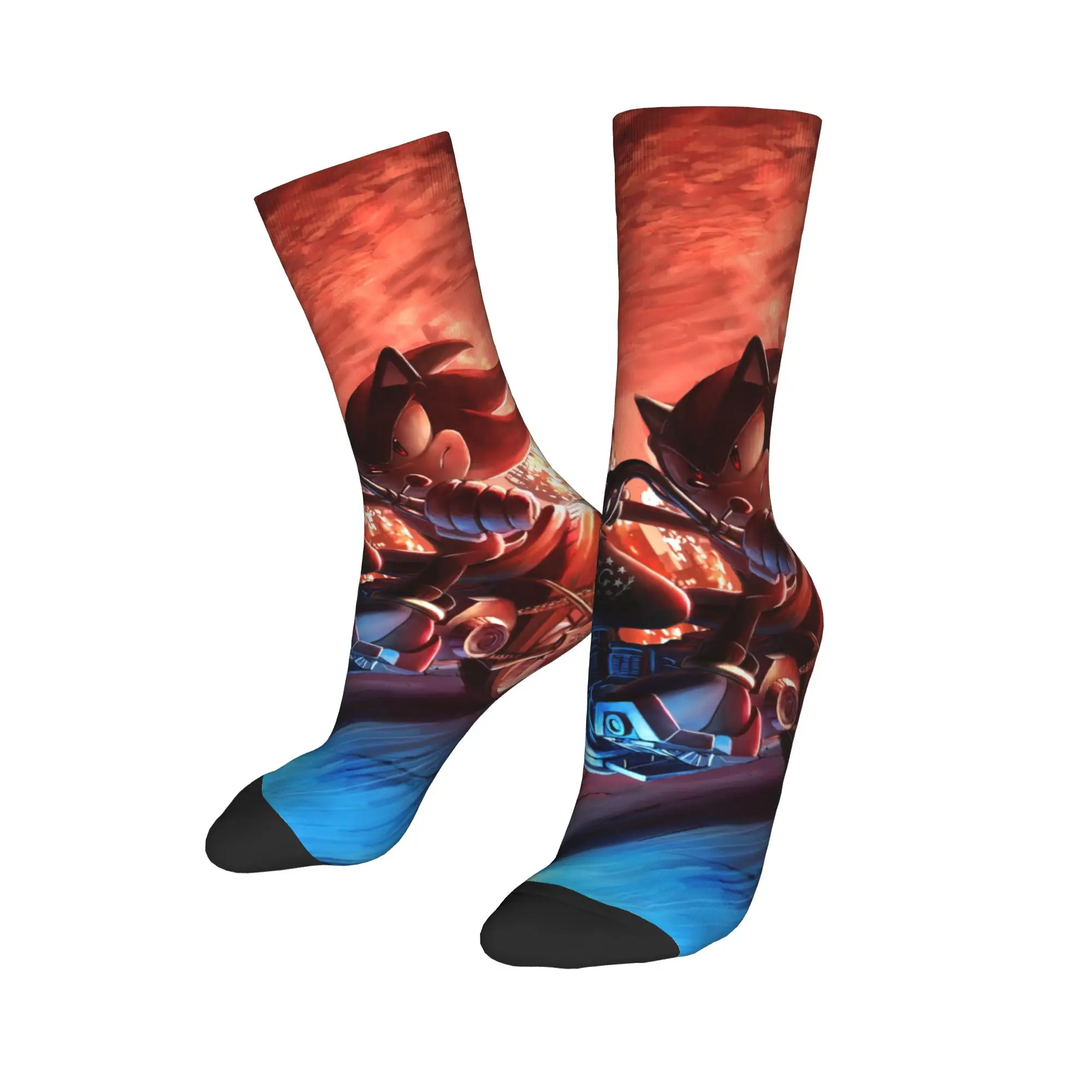 Shadow The Hedgehogs Socks Men's Women's Casual Cartoon Socks Spring Summer Autumn Winter Middle Tube Socks