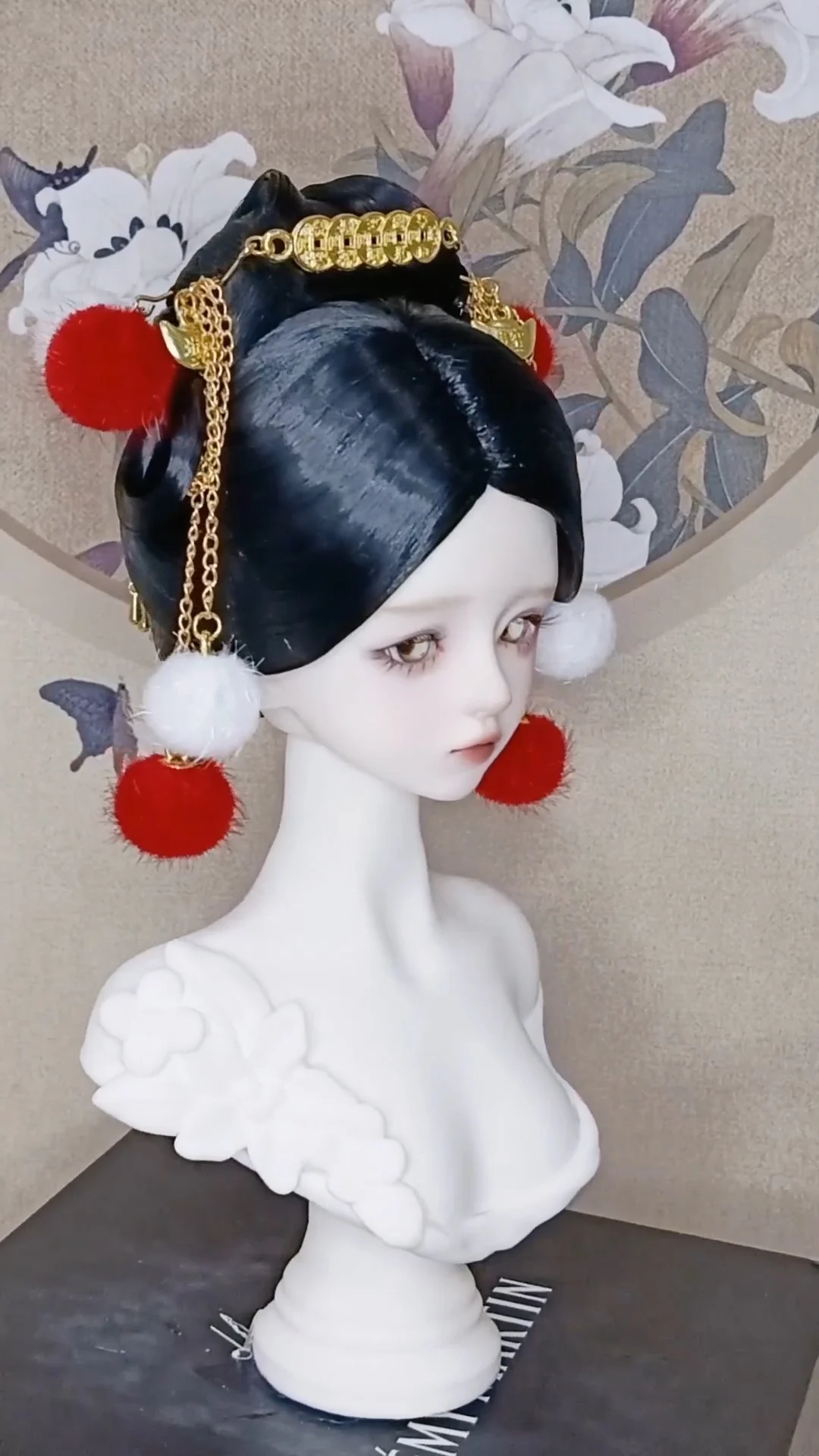 1/4 1/3 Schaal BJD Pop Pruik Oude Kostuum Hanfu Vintage Stijl Haar Fee Pruik Voor MSD SD13 Meisje SSDF Oom Accessoires A1716