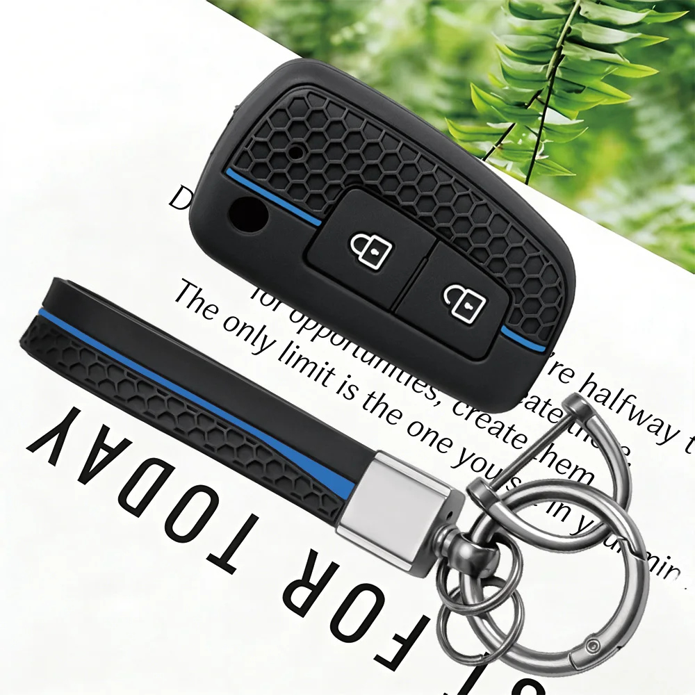 Car Key Shell With Keychain Honeycomb Stripe For Nissan Kicks 2020 Lannia Altima Juke Qashqai J11 X-trail Sunny Versa Sentra
