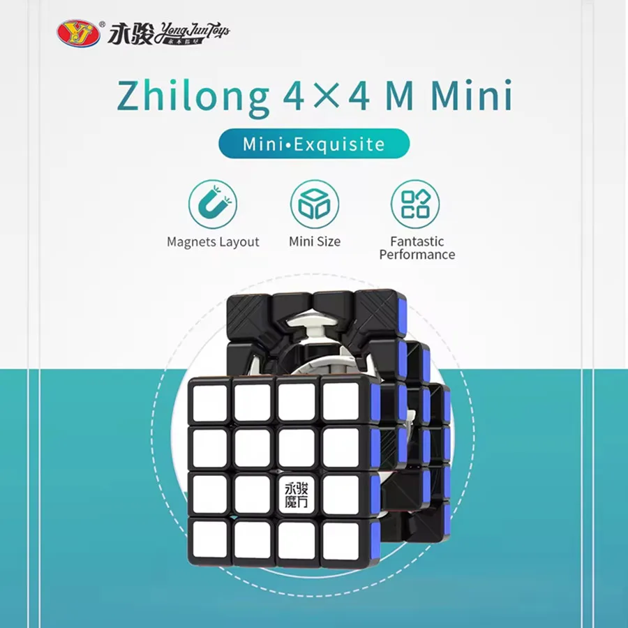 Yongjun YJ Zhilong Mini 4x4x4 Magnetic Professional Magic Cubes Puzzle Toys Stickerless Rotating Toy Gifts