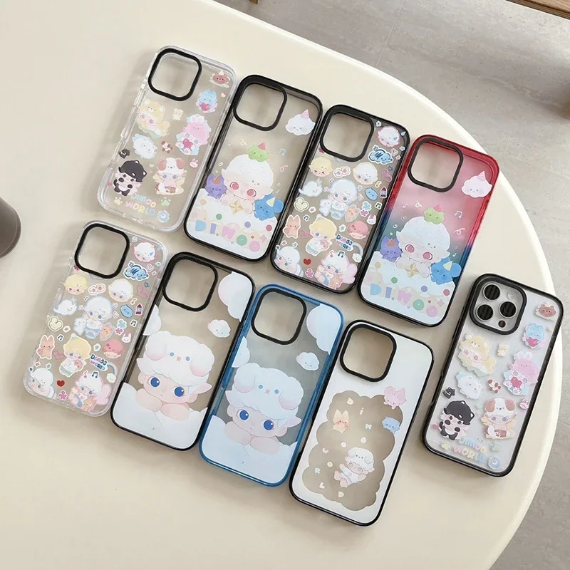 

Cartoon Doll Cloud 2.0 Acrylic Black Border Phone Case Cover for IPhone 12 13 14 15 16 Pro Max Case