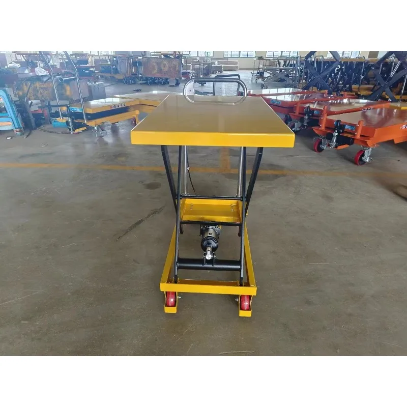 Factory Direct 2026 Manual Hydraulic Scissor Lift Table Truck 500KG Mobile Hand Push Platform Cart Small  Machine Loading Moving