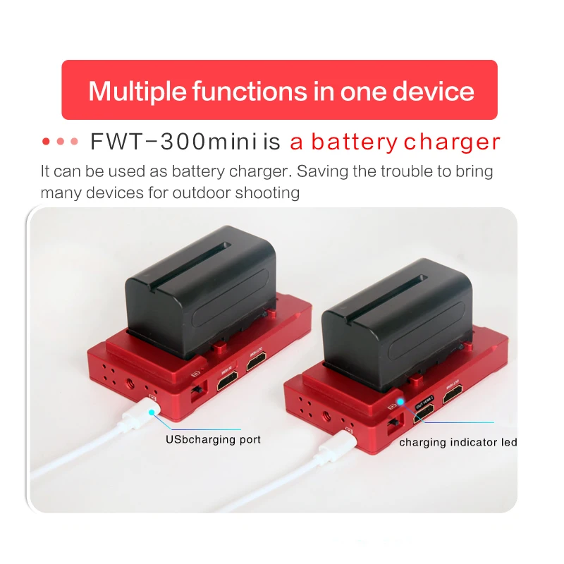 Feidu FWT-300mini Wireless Video Transmission System Transmitter Receiver 1080Pi HDMI for Camera DSLR HDMI Video Live Broadcast