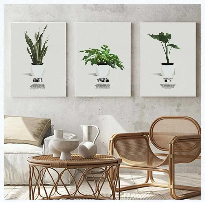 The Office Plants Poster Harold Edith Gemma Desmond Keith Minimal Plant Canvas Painting Wall Art for Room Home Decor Mural