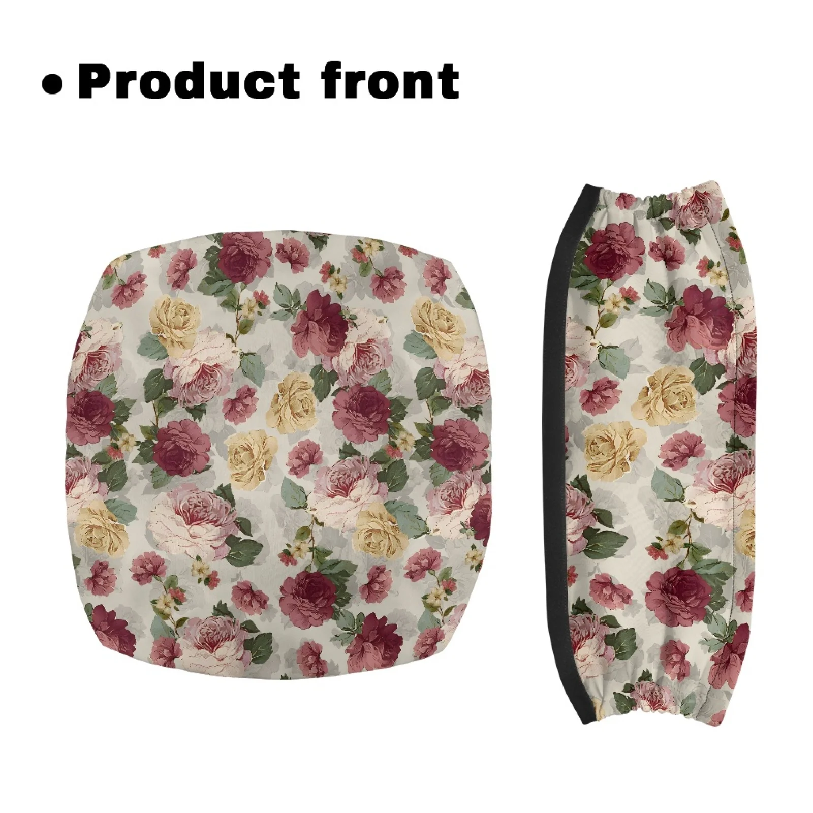 Coloranimal Vintage Floral Print 2 Pieces Rollator Accessories Rollator Seat Cover for The Elderly Travel