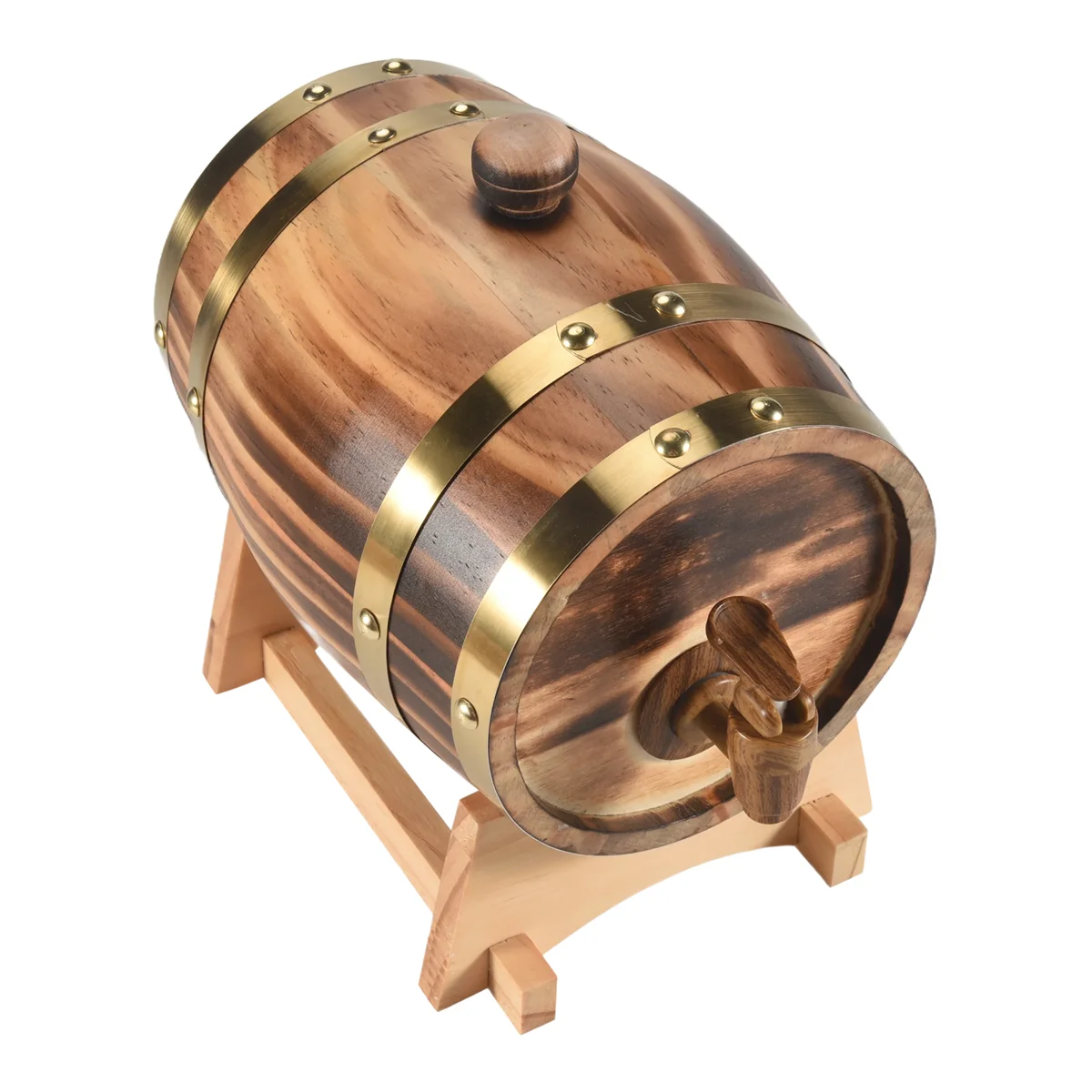 Oak Barrel, 1.5 L / 3 L Oak Storage Barrel Built-in Foil Liner,C