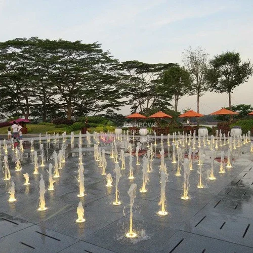 Small Dancing Garden Musical Fountain Rectangular Water Fountain With RGB Lights