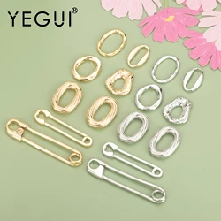 YEGUI M1127,jewelry accessories,connector hooks,18k gold plated,copper metal,rhodium plated,hand made,jewelry making,10pcs/lot