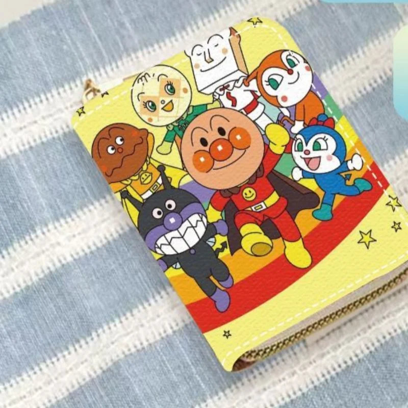 Porte-cartes mignon en matériau corticale imperméable, thème Anime japonais Anpanman Baikinman, pour cartes bancaires, de bus et rangement de pièces de monnaie, cadeau d'anniversaire pour amis
