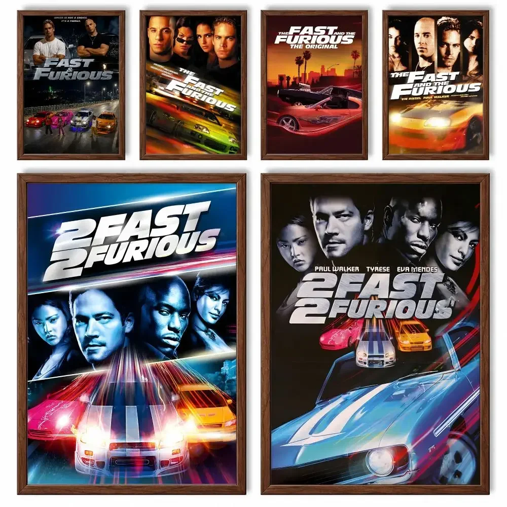 High-Speed Action Movie Franchise Fast & Furious Poster Self-adhesive Waterproof Paper Sticker Wall Decor