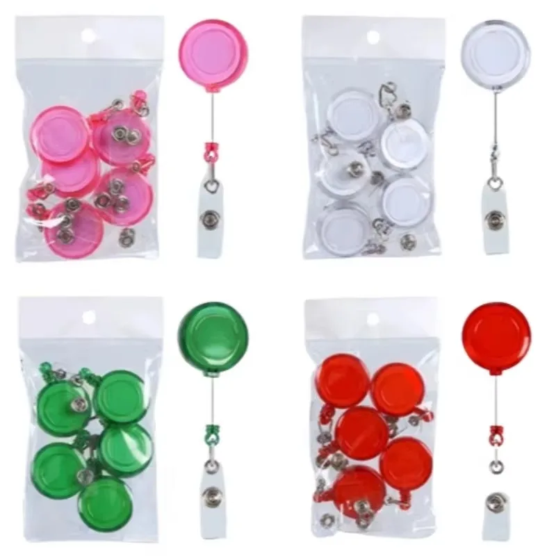 

10Pcs/Set Plastic Badge Reel for Working Permit Case Nurse Staff Retractable Reel Clip Name ID Tag Badge Holder Clip Badge Reels