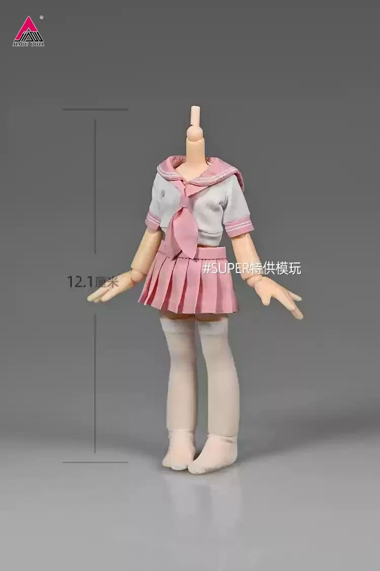 In Stock 1/12 School Uniform Sailor Suit T-shirt Skirt Clothing Model Fit 12-13.4cm Girl Azone Body Action Figure Body Dolls