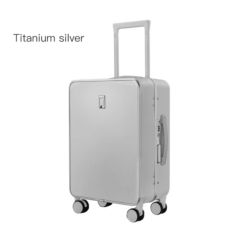 SUSHIMU Suitcase Travel Suitcase Men 20 24 26 Carry-On Luggage Women PC Aluminum Frame Trolley Case TSA password lock