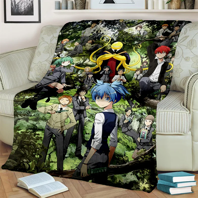 3D Assassination Classroom Anime HD Blanket,Soft Throw Blanket for Home Bedroom Bed Sofa Picnic Travel Office Cover Blanket Kids