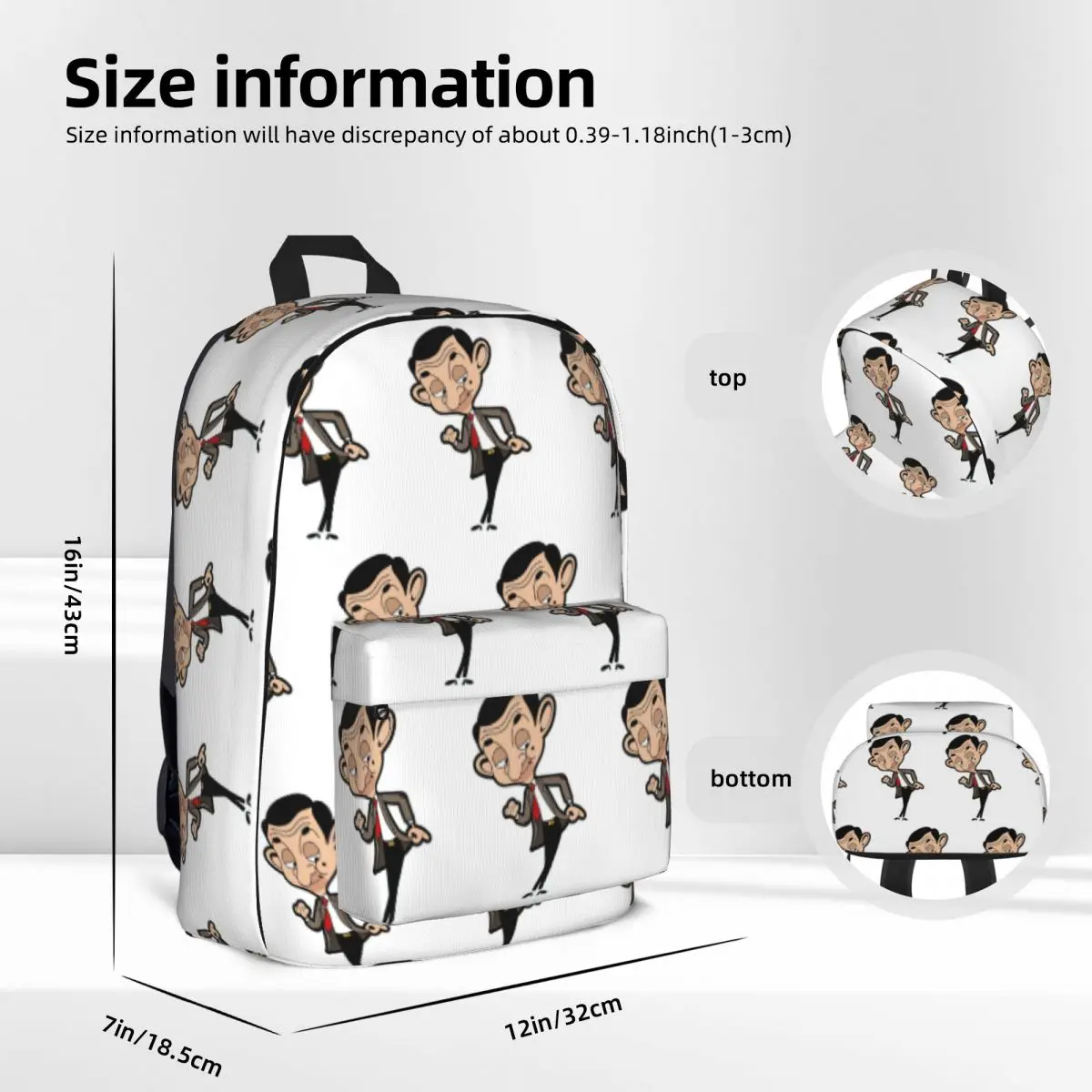 Mr Bean-Sacs à dos de grande capacité pour étudiants, sac à livres, sac à dos pour ordinateur portable, sac à dos de voyage à la mode, sac d'école pour enfants, 6