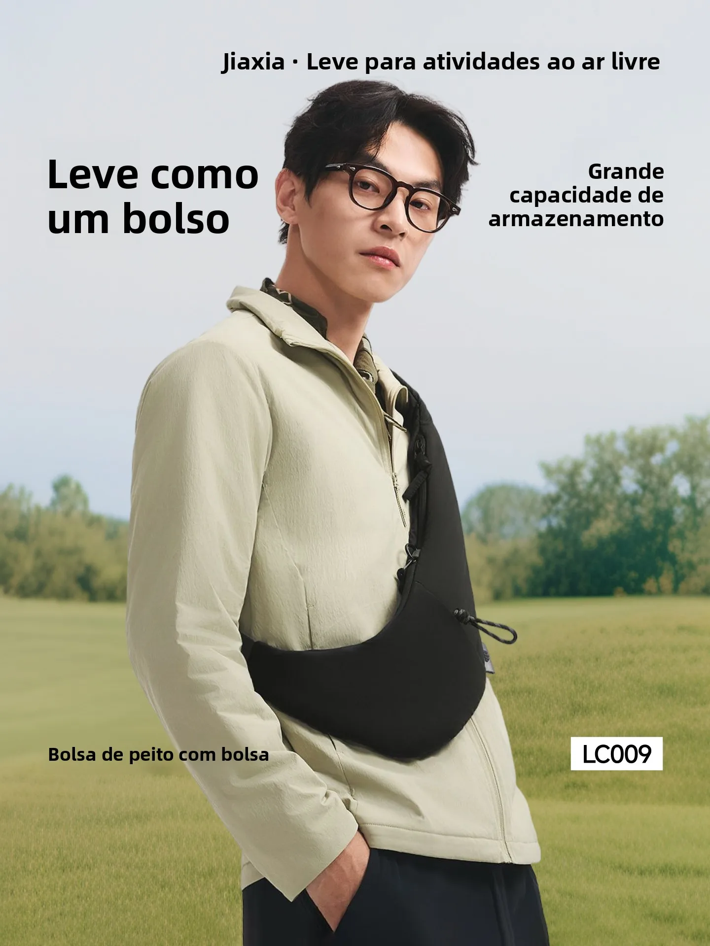 sports-chest-bag-men's-lightweight-mobile-phone-bag-bicycle-riding-crossbody-bag-banana-leaf-casual-style-fabric-material