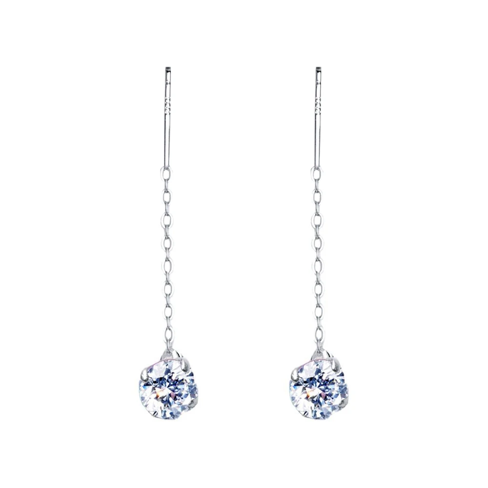 Modian 5 Color Luxury Charm Tassel Drop Earring Trendy 925 Sterling Silver Dangle Earrings For Women Sparkling Fine Jewelry