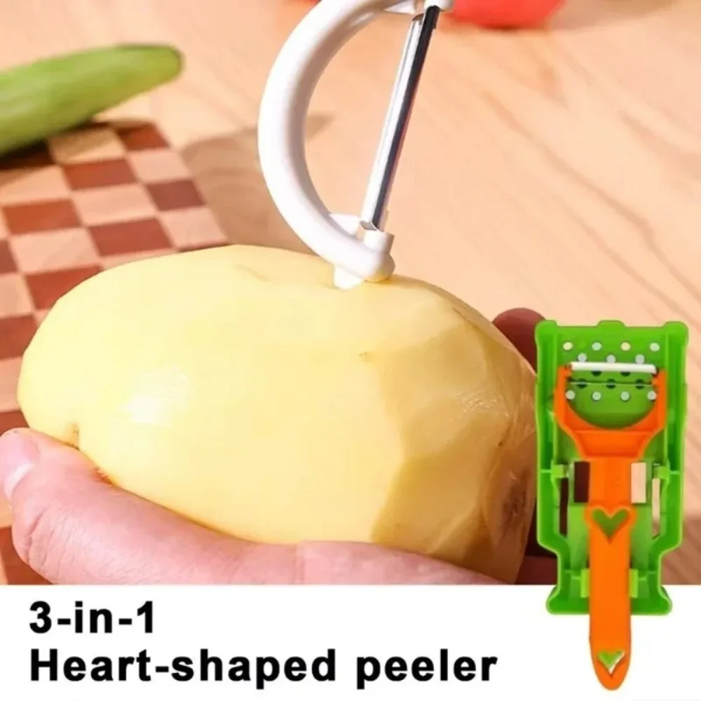 

New Multifunctional Potato Peeler Stainless Steel Practical Vegetable Chopper Multi Peeler Kit Orange