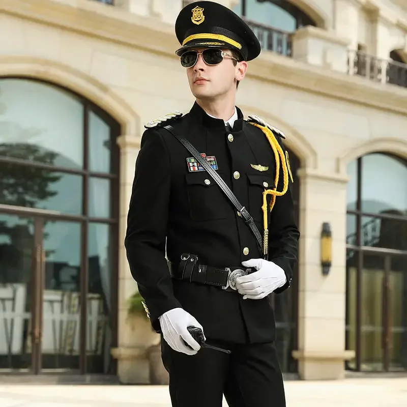 新デザインコートパンツ立ち襟セキュリティワークスーツセット不動産売上部コンシェルジュ服ユニフォーム