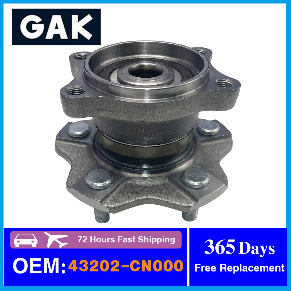 GAK Brand Rear Hub Wheel Bearing Fits For Nissan TEANA J31 2003-2008 43202-CN000 43202-ZB600 43202CN000 43202ZB600