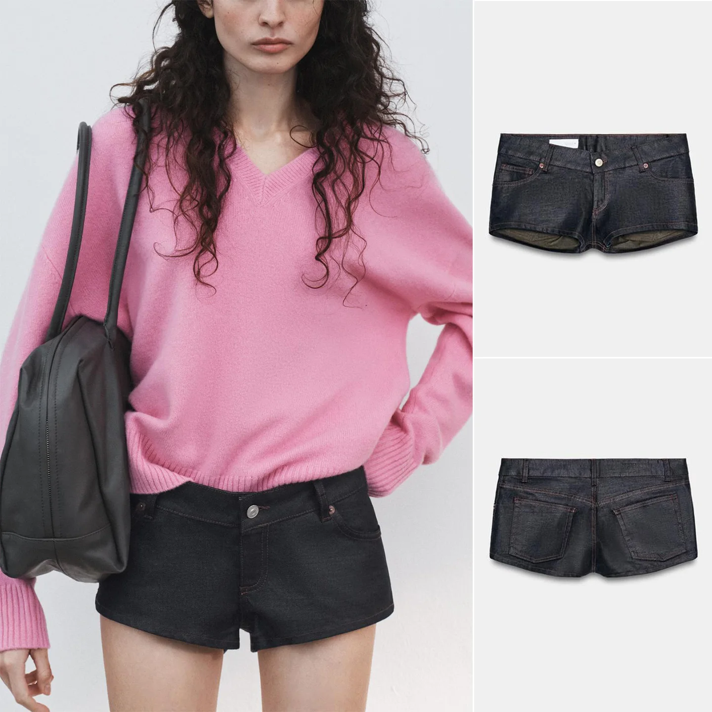 

Low Waist Five Pocket Denim Shorts Metal Button Zipper Style New Summer Women's Casual Slim Fit Polyester Fiber Shorts