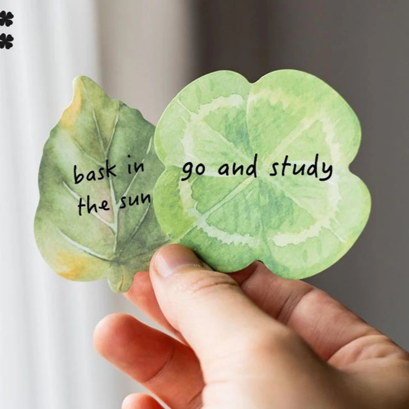 30 แผ่น Leaf Sticky Notes แปะก๊วย Lndus Leaf Self-Adhesive Tearable Note Pad Memoranda เครื่องเขียนอุปกรณ์สํานักงานโรงเรียน