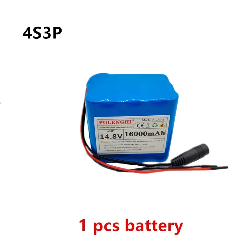 Polenghi-充電式リチウム電池,統合BMS充電器,4s3p,14.8v,10500-16000mah,18650, 16.8v,1a,インテリジェント