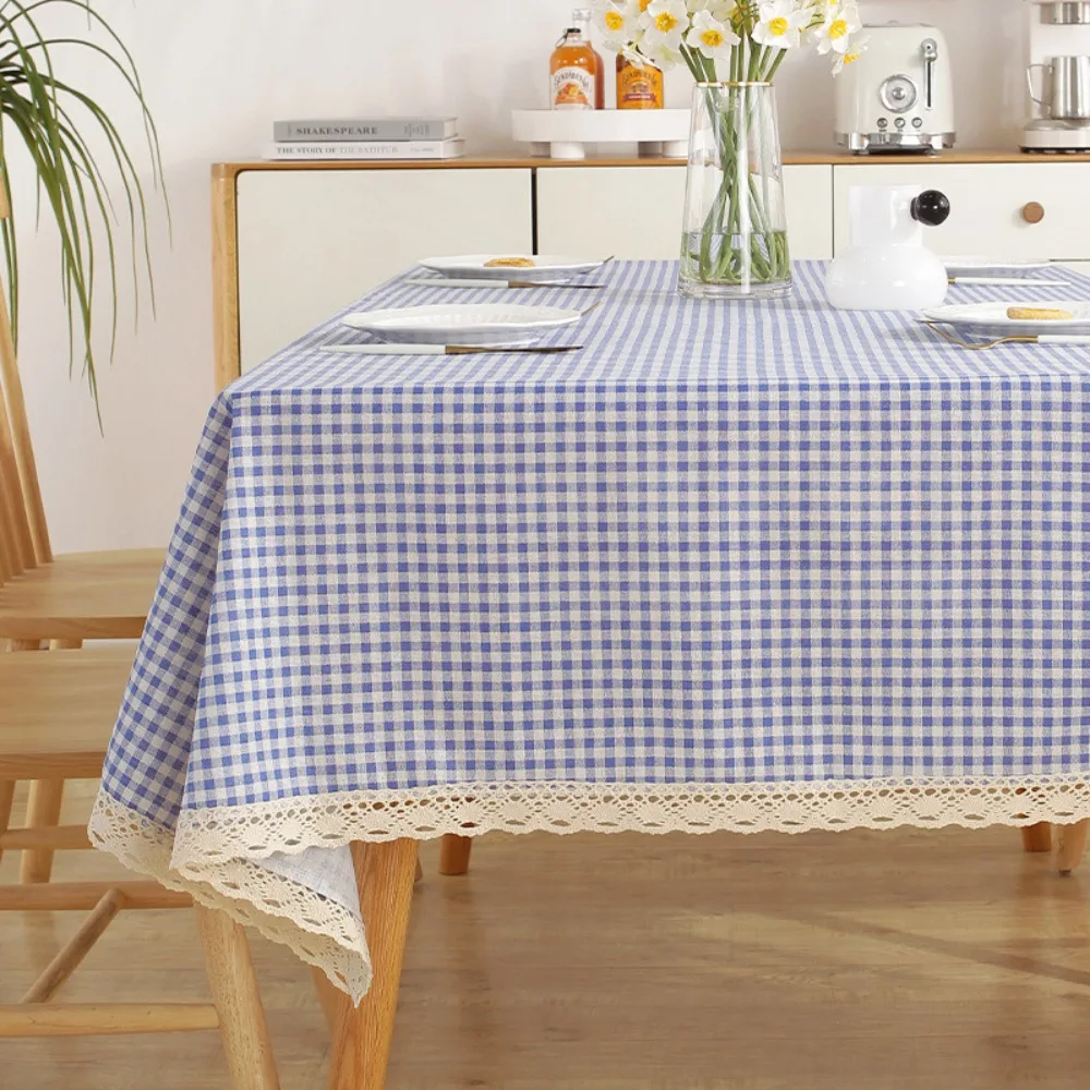 

Dustproof Dining Table Cloth Washable Oil Resistant Checkered Table Cloth Soft Stain Resistant Tea Table Tablecloth Kindergarten